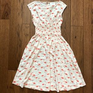 Kate Spade Cinched-Waist Flamingo Dress